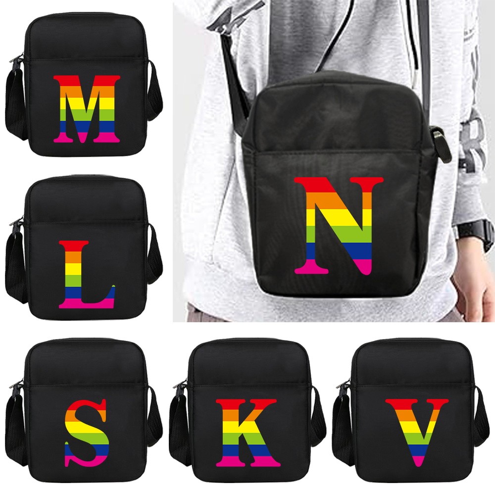 Fashion   Bag New Shoulder Bag Rainbow Series Nylon Shoulder Bag Unisex