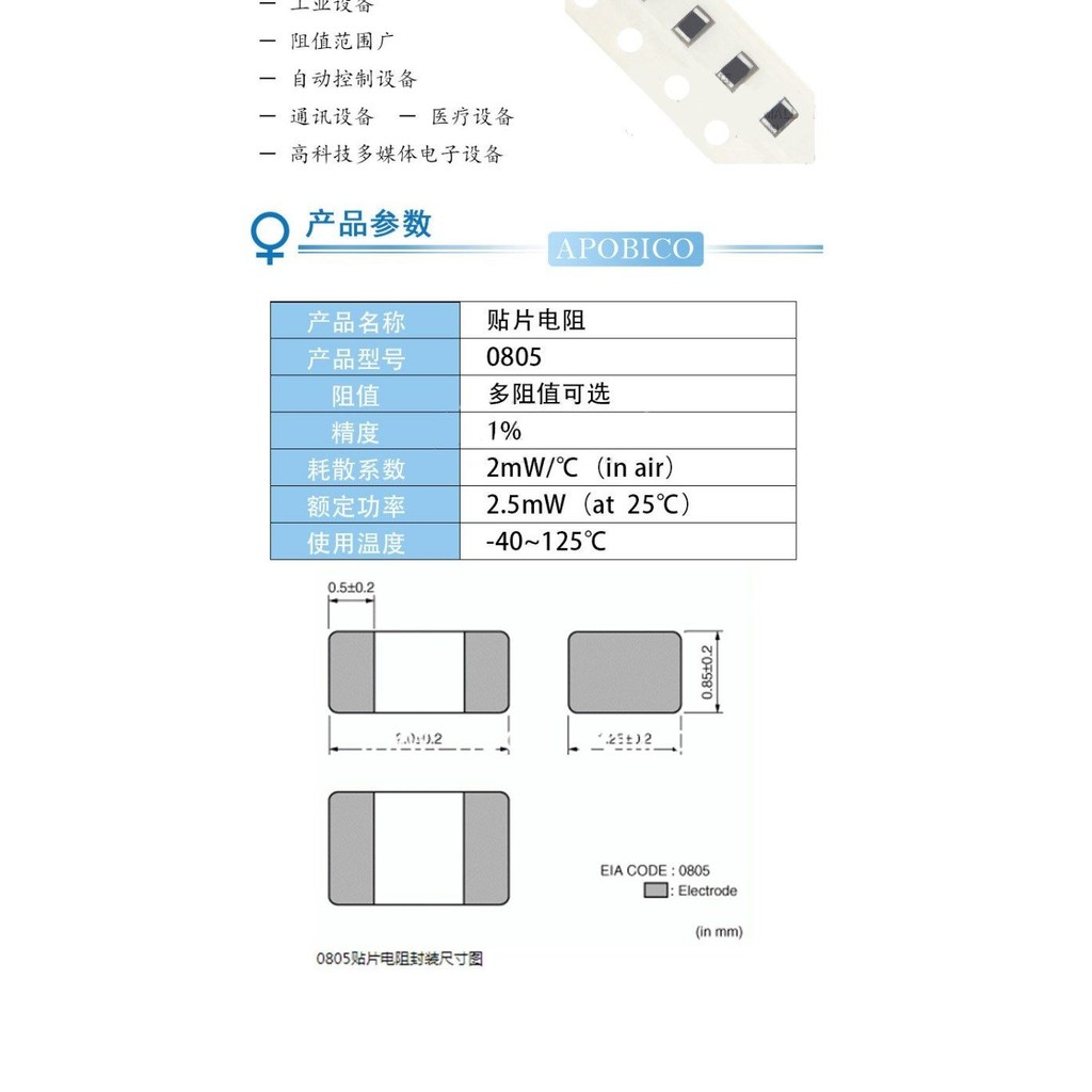 0805 Điện Trở Chip 1% 7.5 8.2 9.1 R Euro 75 82 91ω 750 820