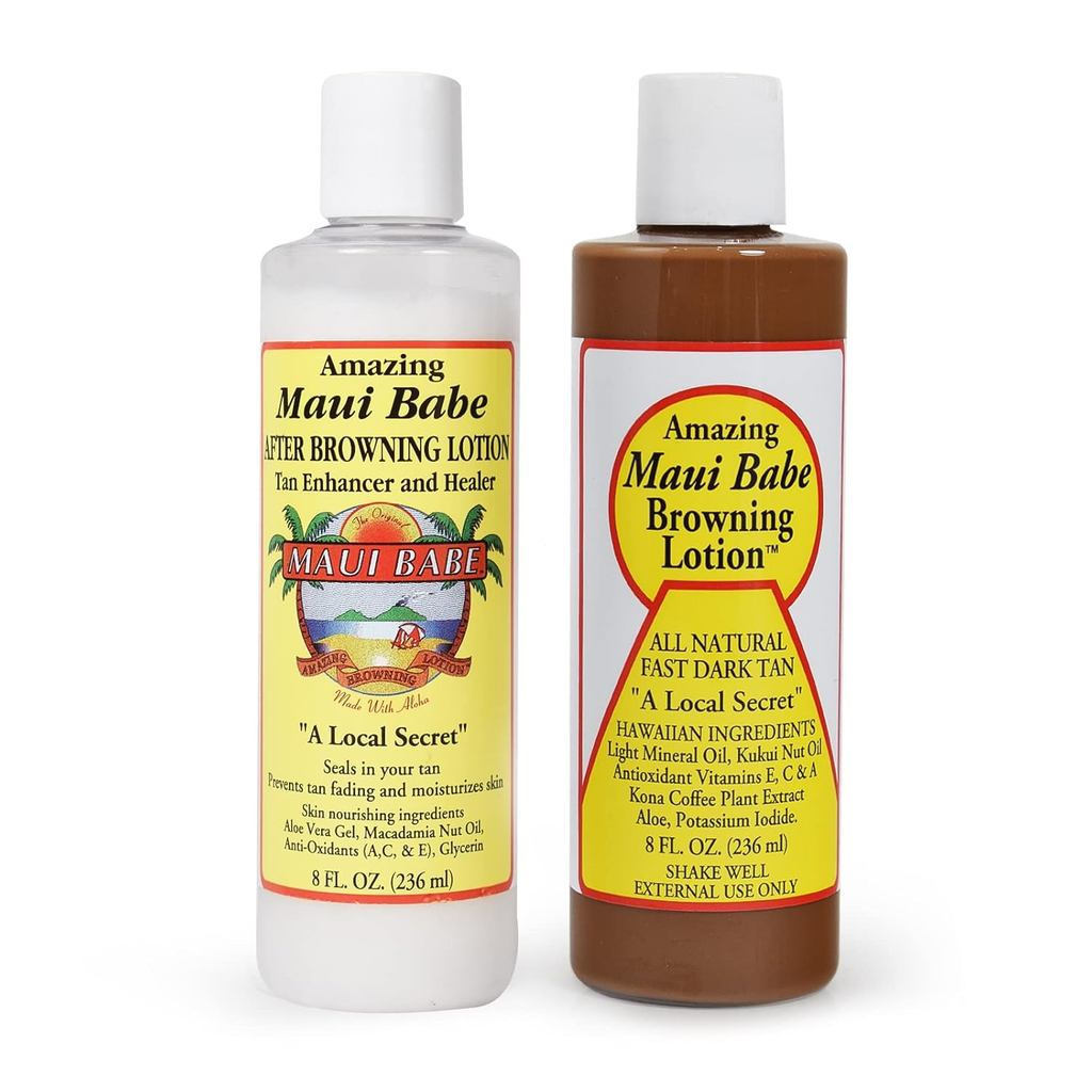 MauiBabeBeforeAndAfterBrowningLotion, [2 gói] -BefororeAndAfterSunTan, MadeInUSA, 8Ounces PFWZ