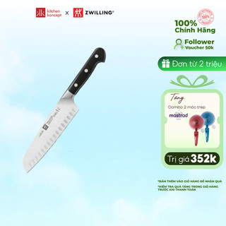 Dao santoku có viền lưỡi lao zwilling pro - 18cm