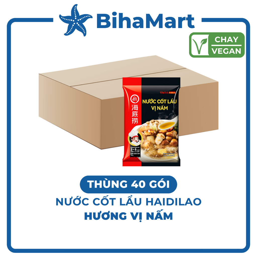 [THÙNG 40 GÓI] - HAIDILAO - Nước cốt lẩu Haidilao vị nấm, nước cốt lẩu nấm Haidilao, Haidilao cốt lẩ