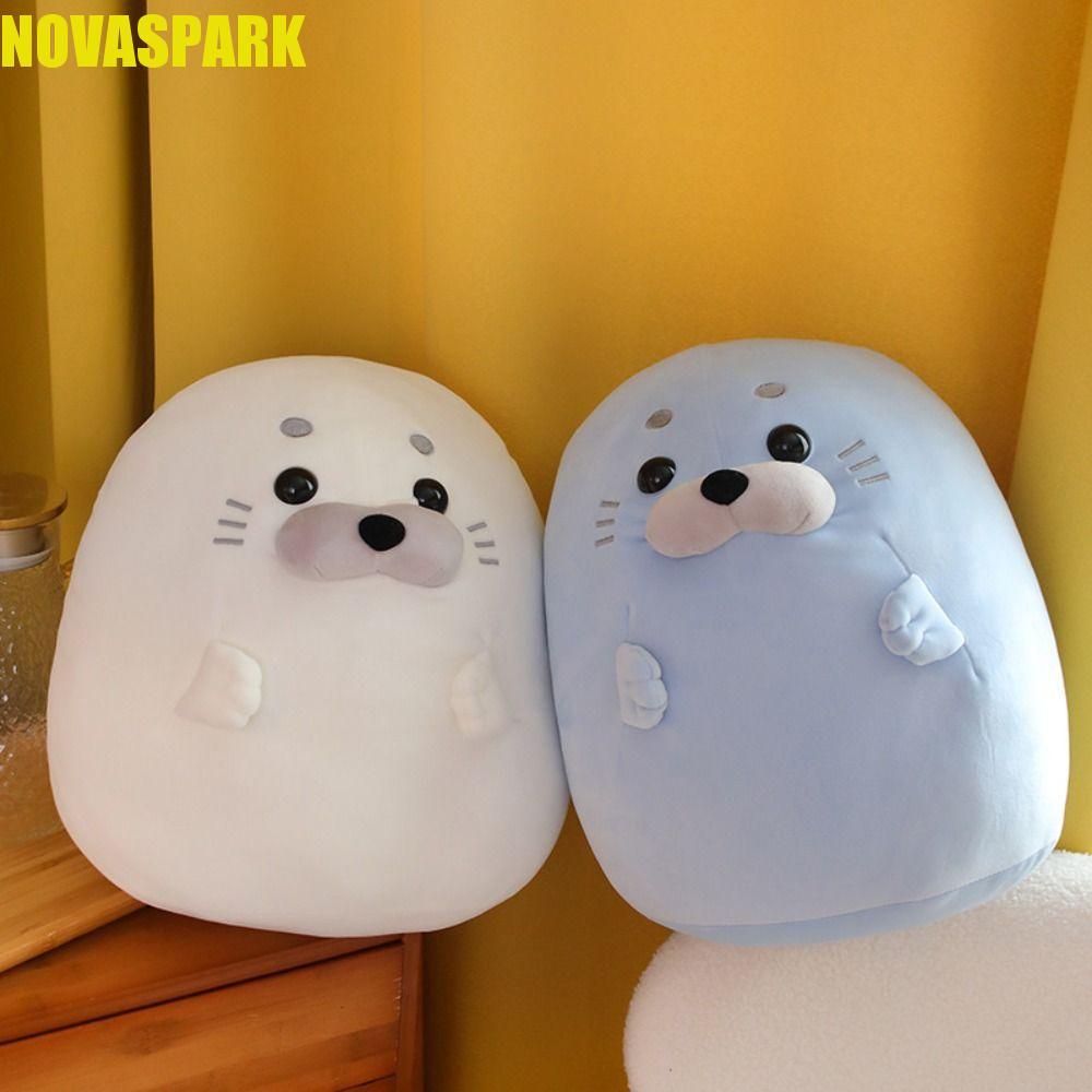 NOVASPARK Anime Seal Plush Doll, PP Cotton Mochi Plush Seal Sleep Pillow, Handmade Mũm mĩm Lông Tơ Đ