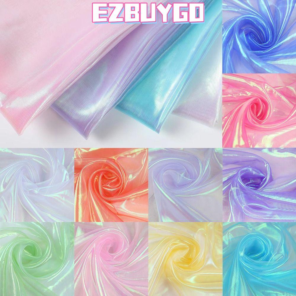 EZBUYGO Laser Tulle, Vải Organza Sáng Bóng Mỏng, Trang Trí Vải Tulle Trong Suốt Organza Váy Vải Cưới
