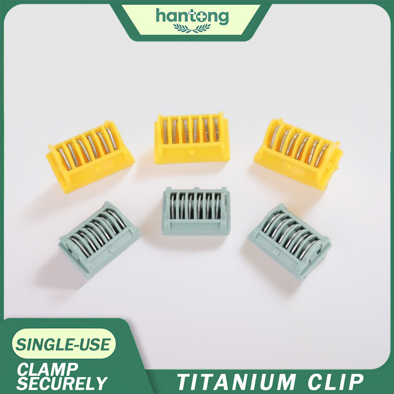 6 chiếc Kẹp buộc dây titan nội soi, Kẹp titan LT300 LT400 Kẹp dây buộc kim loại nội soi