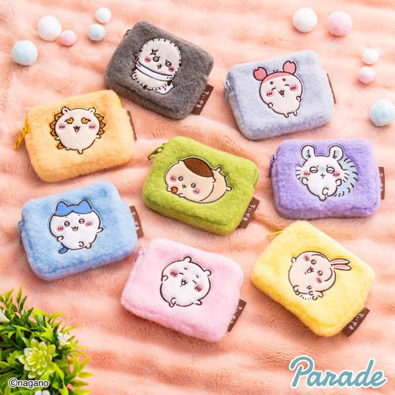 [Chính hãng] Chiikawa Dây Kéo Loại Len Nỉ Mini Ví Đựng Tiền Xu Vui Vẻ Dễ Thương Usaki Sang Trọng Túi