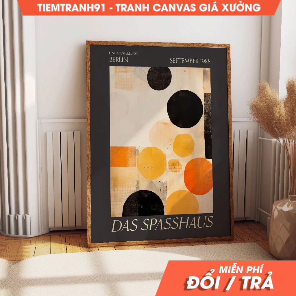 Tranh treo tường, Colorful Abstract Circle Wall Art - Retro Aesthetic Room Decor - The Fun House '88