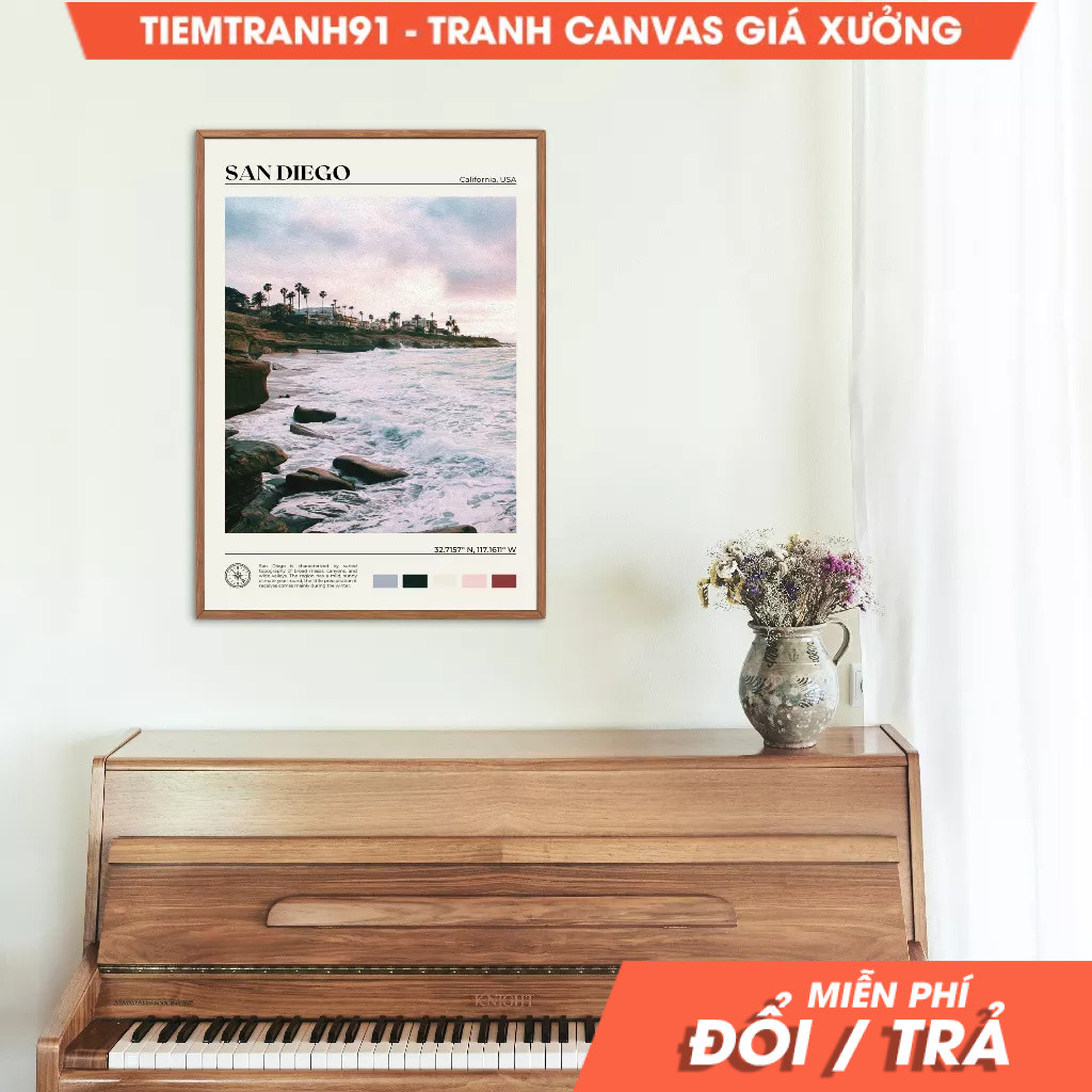 Tranh treo tường, Oil Paint, San Diego Wall Art, San Diego Poster, San Diego Photo, California Poste