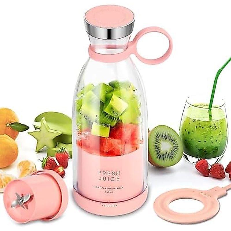 Personal Portable Blender, 350ml USB Rechargeable Smoothie Maker with Stainless Steel Blade, BPA-Fre
