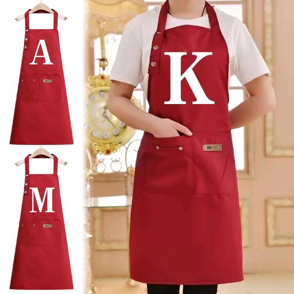 Tạp dề Chef's apron Household Gardening apron with a front pocket Easy to carry White Pattern Hot Sa