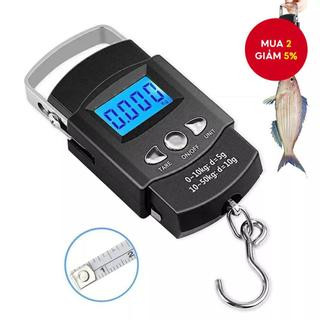 Cân cầm tay kỹ thuật số 50kg / 10g - Cân treo LCD di động có thước băng