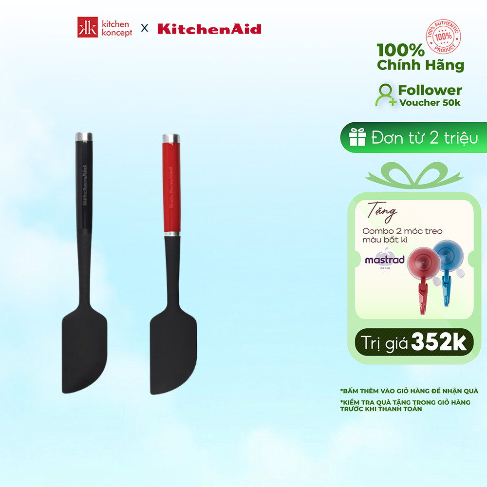 KitchenAid - Phới Vét Bột Spatula Silicone - Màu Đỏ/Đen
