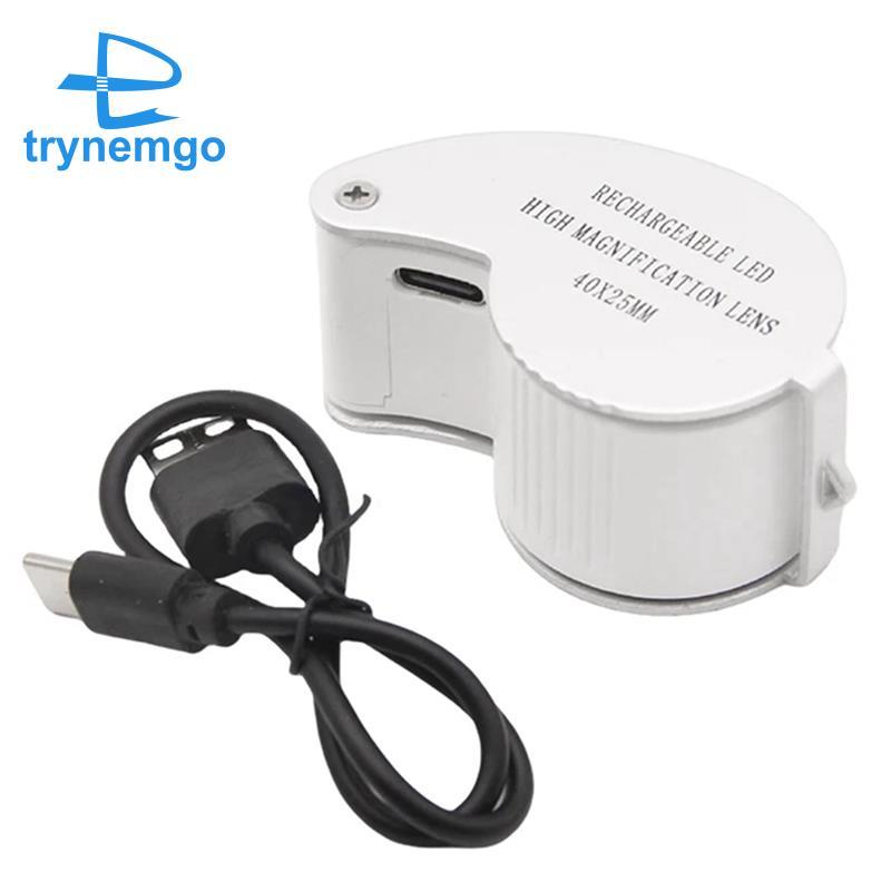 Kính lúp Jeweler 40X / 60X Đèn LED bỏ túi gấp để nhận dạng trang sức 40X