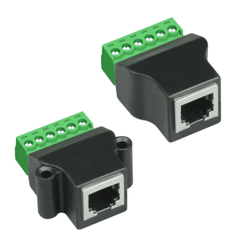 RJ12 6P6C Nữ Bật Cắm Đầu Nối Đầu Cuối RJ12 Pha Lê Cổng Ethernet Nữ Xoay Adapter Cho Viễn Thông
