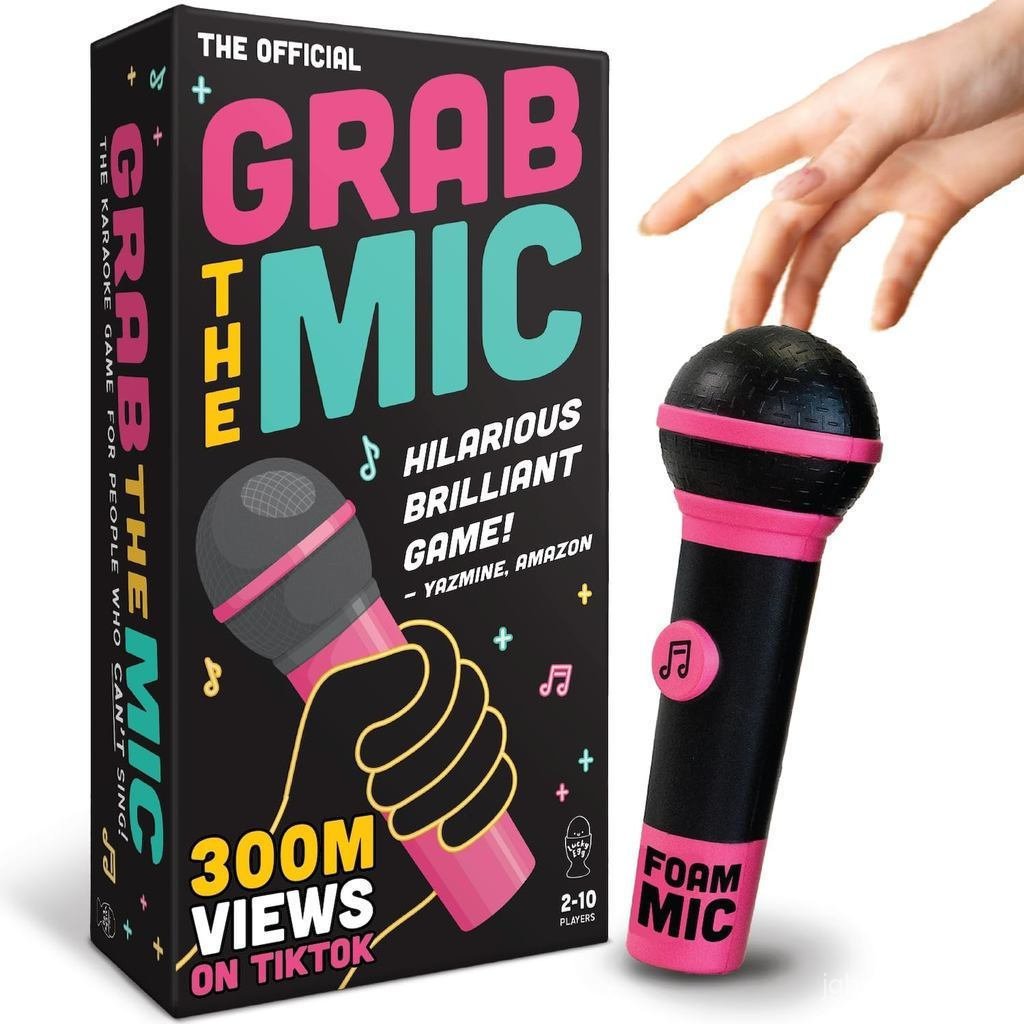 LuckyEggOfficialGrabTheMic – FamilyKaraokeBoardGamew / Mic, 8 tuổi trở lên, 2-10 người chơi-Trò chơi