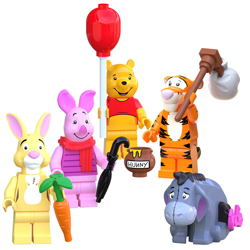 Thích hợp cho hoạt hình trong nước Anime Khối xây dựng nhân vật nhỏ Winnie the Pooh Tigger Piglet Li