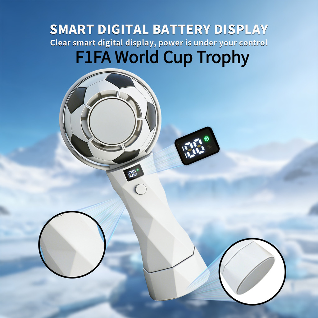 【 F1FA World Cup Cúp Phong Cách Quạt 】 World Cup Phong Cách Bóng Đá 2 Trong 1 Quạt Cổ Cầm Tay Làm Má