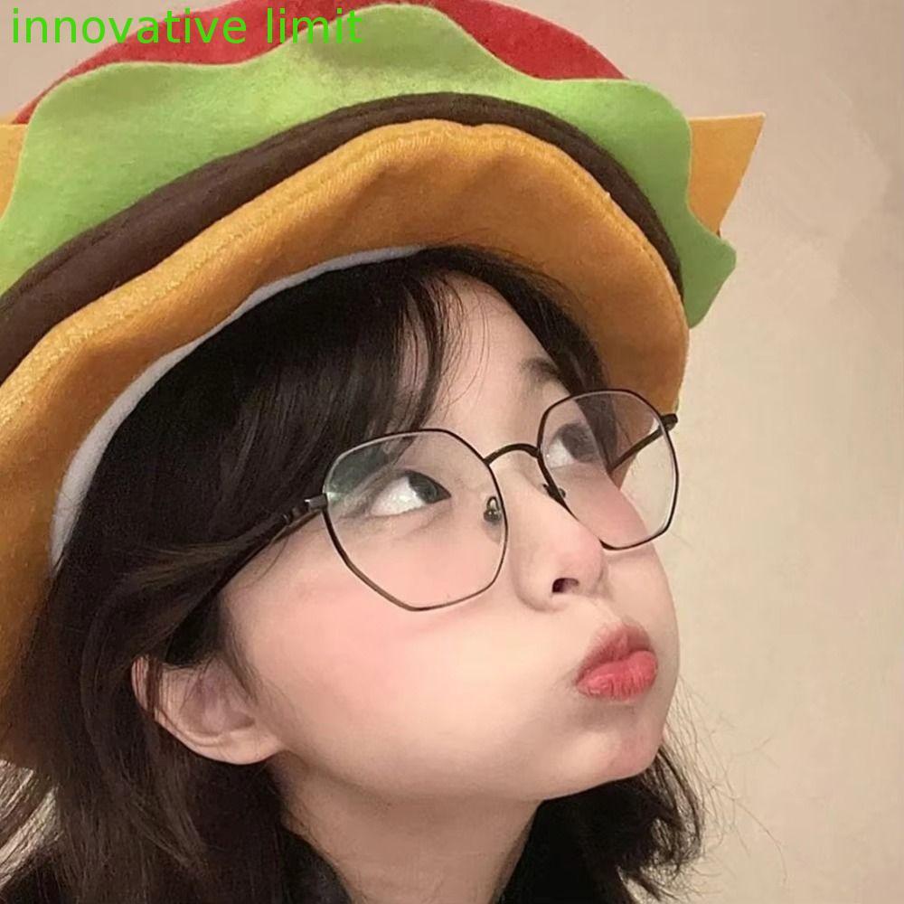 DYRUIZA Mũ Burger Trang Trí, Mũ Trùm Đầu Burger Sáng Tạo Mềm Mại, Hoạt Hình Dễ Thương Thoải Mái Unis