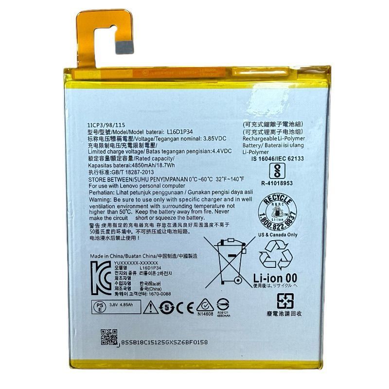 Thích hợp cho pin máy tính bảng TAB4 8 TB-8504N TAB4 8plus 8704X L16D1P34