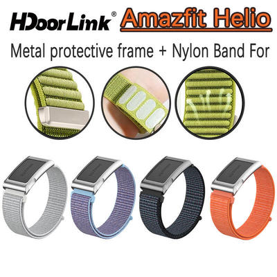 Dây đeo nylon HdoorLink cho đồng hồ thông minh Amazfit Helio 23CM Dây đeo vòng nylon có vỏ kim loại