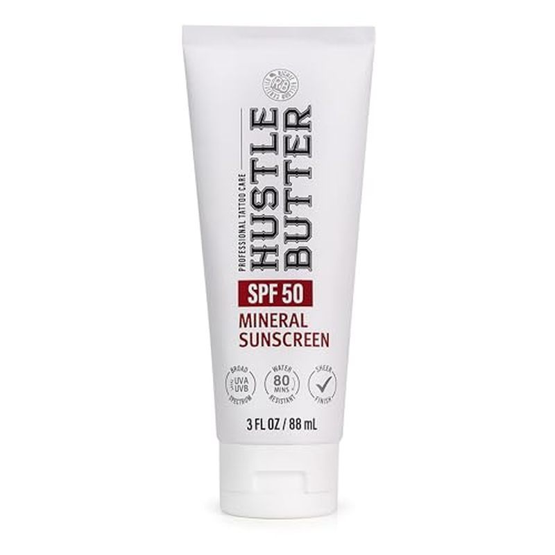 Kem chống nắng sau hình xăm Hustle Butter - Kem chống nắng hình xăm - Chống phai màu, SPF 50, Hydrat