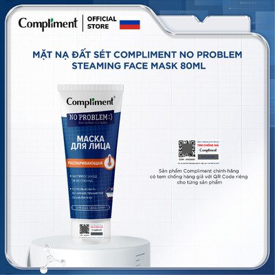 Mặt nạ đất sét Compliment No Problem Steaming Face Mask làm sạch sâu, giảm mụn, mụn đầu đen, thu nhỏ lỗ chân lông - 80ml
