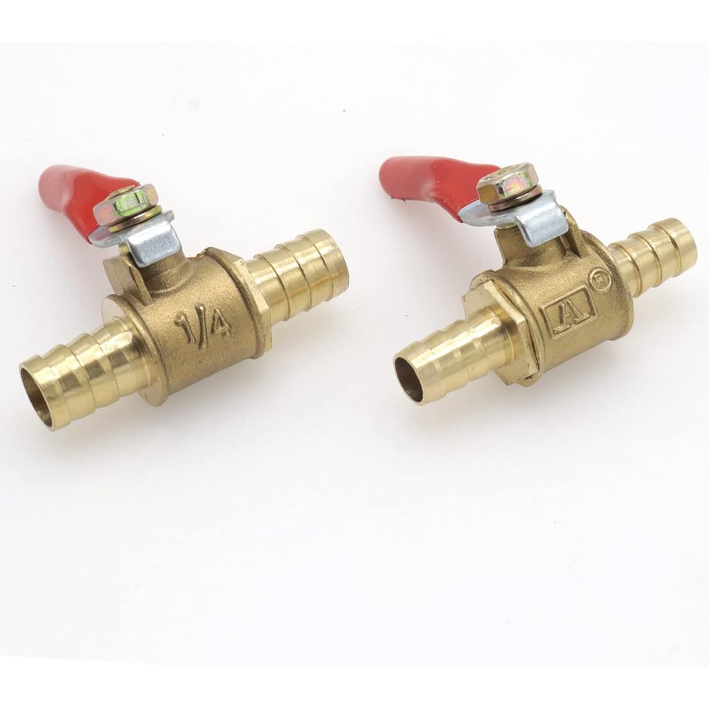 2 chiếc 3 / 8 "Van bi tắt nước bằng đồng thau, Van bi tắt nước 3 / 8 Inch, Ống 10mm ID Barb Van bi c