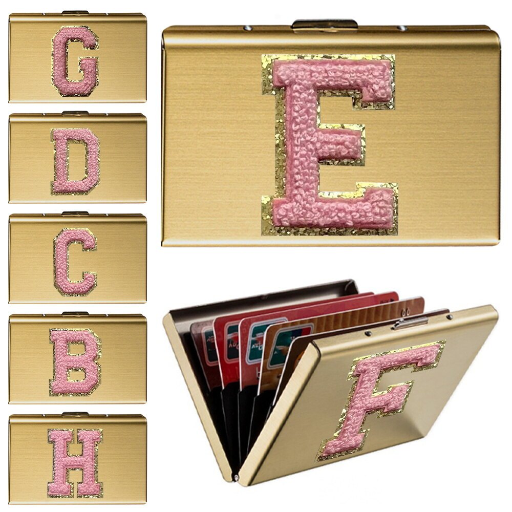 Embroidery Label ID Business Money bag Thin Purse Card Case Credit Card Holder Men Anti-scan Smart W