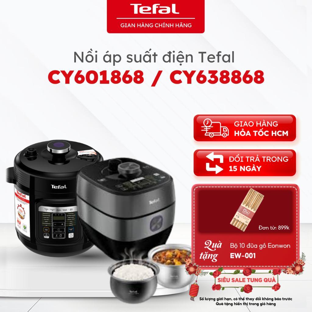 Nồi áp suất điện Tefal CY601868, 6L,1000W| CY638868, 5L, 2 lồng nồi,1300W| Bảo hành 24 tháng