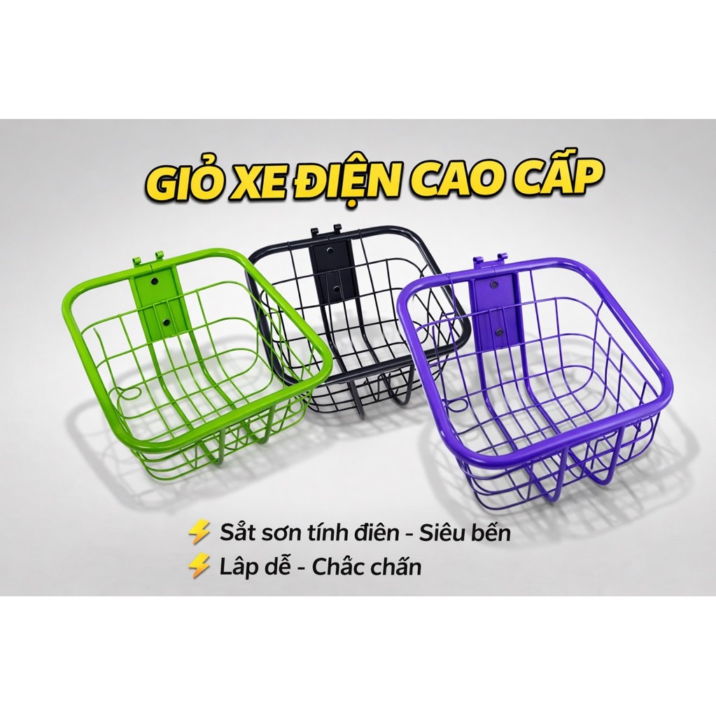 Rổ, Giỏ xe các dòng Vc - K1 - V1 𝐇𝐨𝐭 𝐭𝐫𝐞𝐧𝐝 Rổ xe đạp điện Giỏ sắt trước xe V1 K1 VC | Rổ xe điện chắ