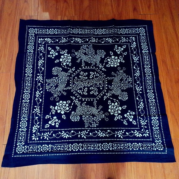 Wuzhen Đặc Điểm Đặc Biệt Vải In Màu Xanh Thủ Công Vuông 90Cm * 90Cm Khăn Trải Bàn Cổ Điển