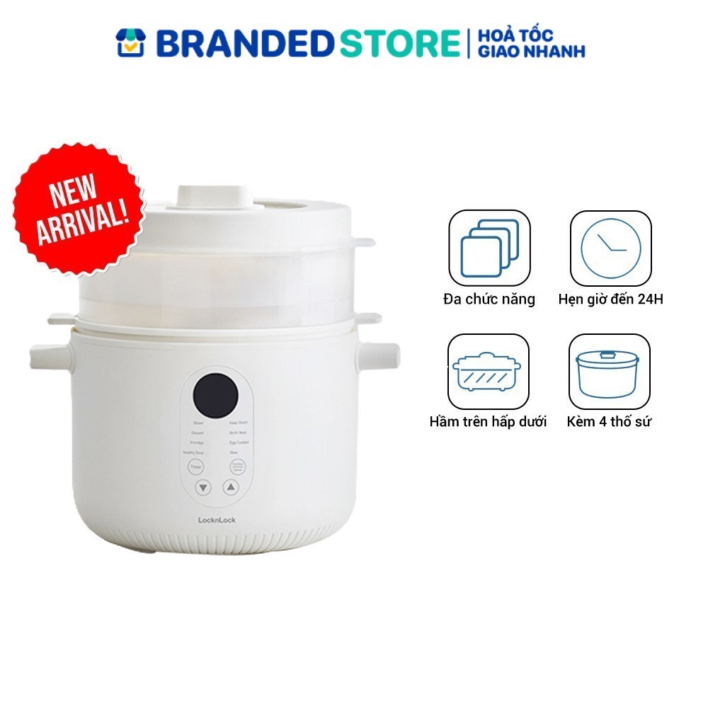 Nồi nấu chậm đa năng Locknlock EJP164IVY - Multi function slow cooker 220V,50Hz,350W - Dung tích 2.5