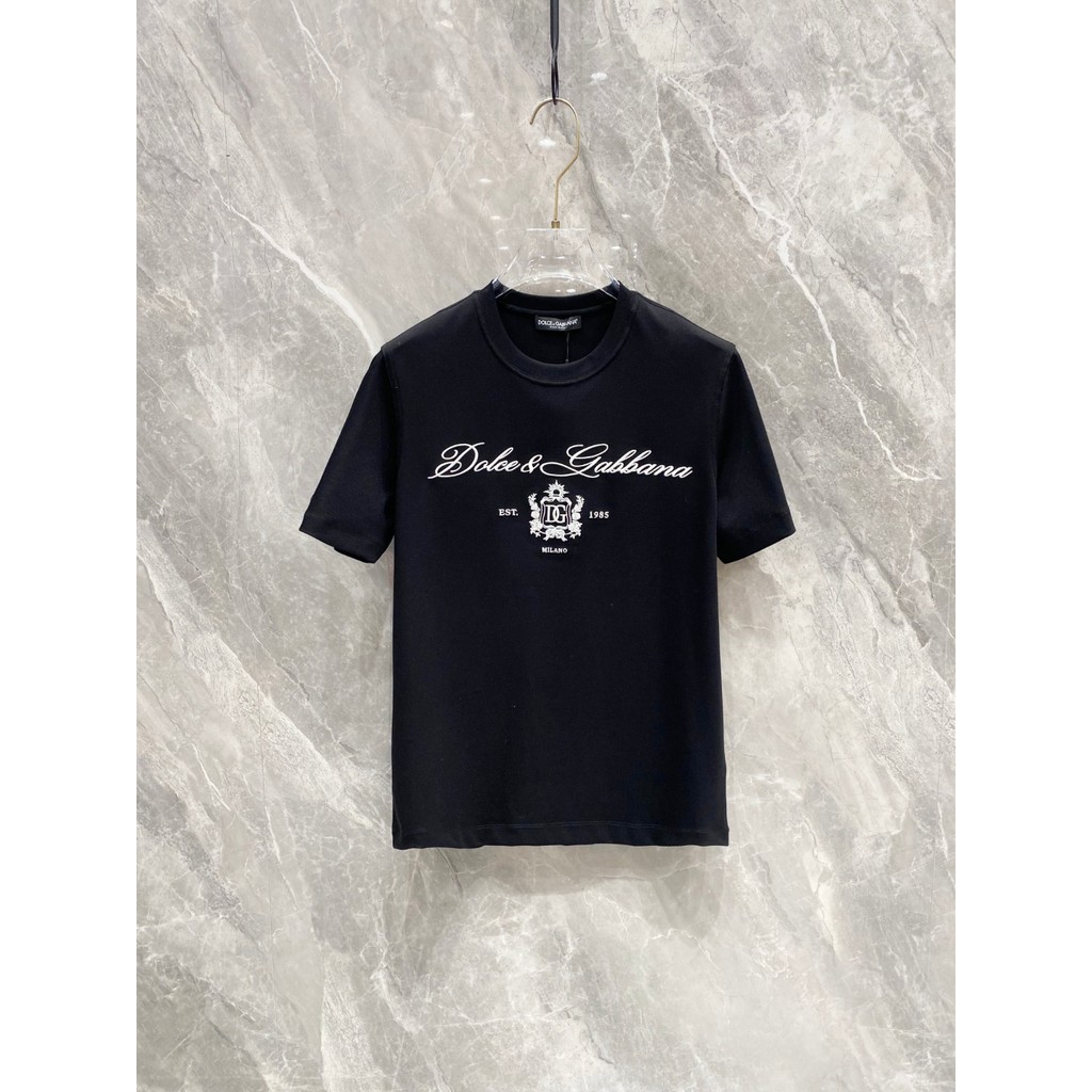 Dolce & Gabbana Dolce & Gabbana Dolce & Gabbana Áo thun ngắn tay mùa hè cỡ lớn Phong cách cổ điển Án
