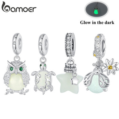 Bamoer Dạ Quang Đêm Phát Sáng Quyến Rũ - Magical Firefly Ngôi Sao Cú Hạt Món Quà Trang Sức