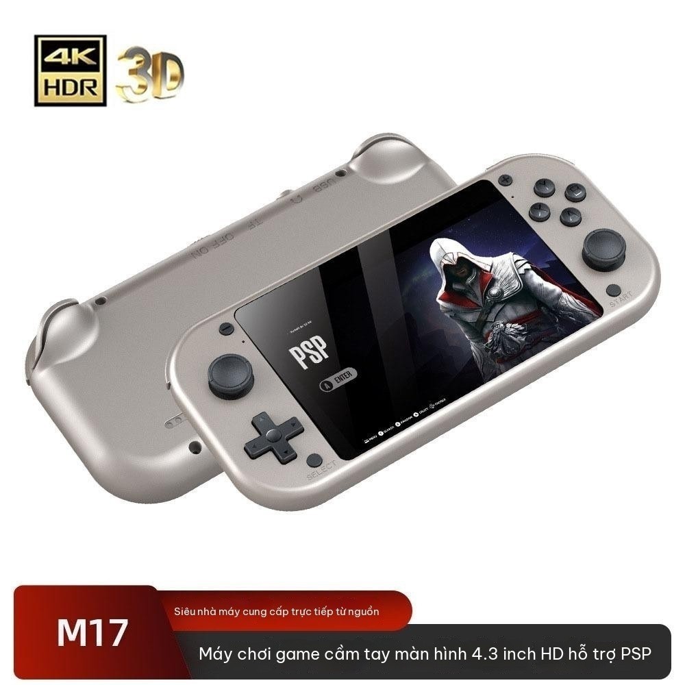 Máy chơi game cầm tay M17, màn hình 4.3inch, độ phân giải cao, hỗ trợ chơi game nhiều hệ máy
