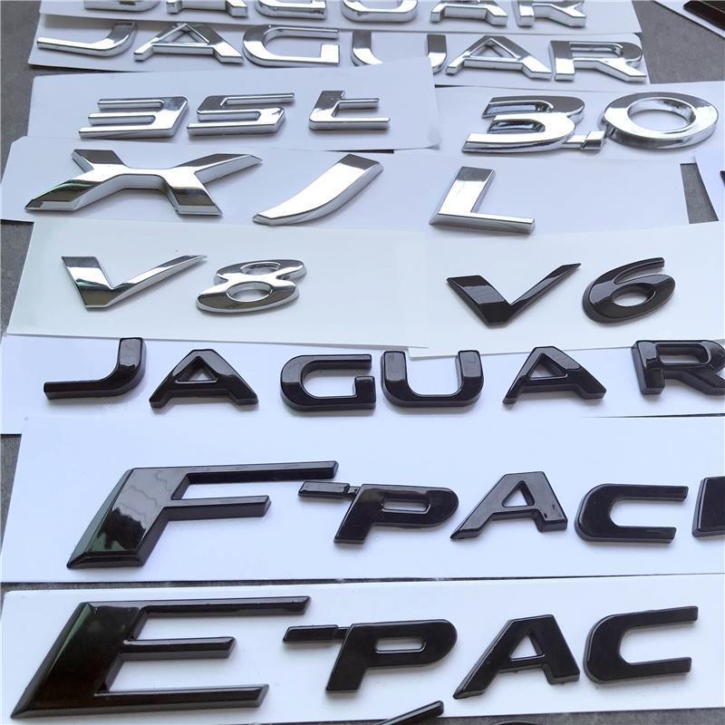 Logo Jaguar FPACE FTYPE XJ XJL XFL XEL cốp xe màu đen sáng da báo in logo dịch chuyển
