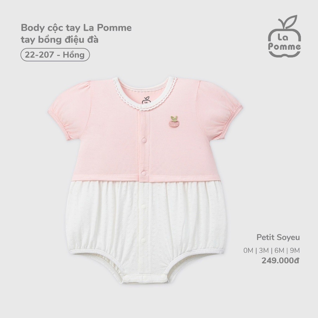 La pomme Body cộc tay La Pomme tay bồng điệu đà - Hồng