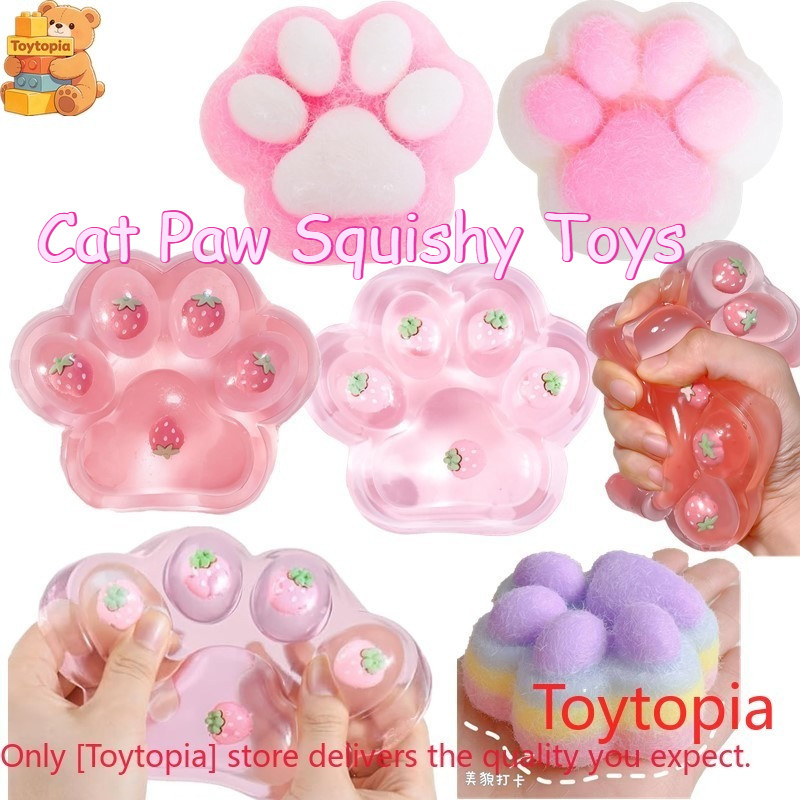 Đồ chơi Squishy Cat Paw, Squishies fufu Kawaii lớn dễ thương, Quả bóng lông bóp dính, Đồ chơi thần t