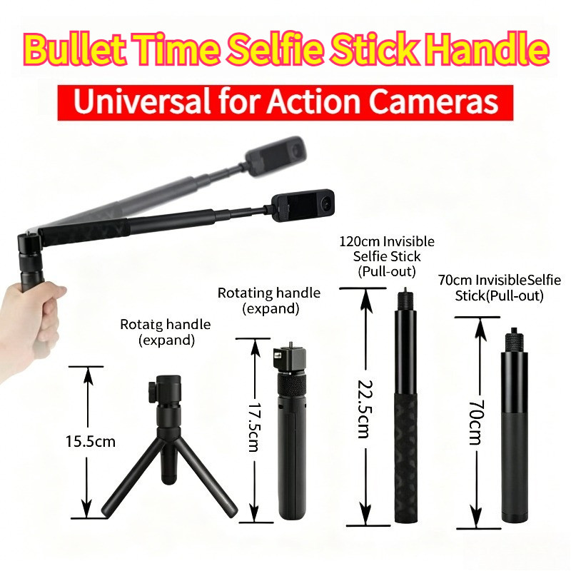 Chân máy quay Selfie vô hình Bullet Time cho phụ kiện máy ảnh Insta360 X5 X4 / DJI / Gopro