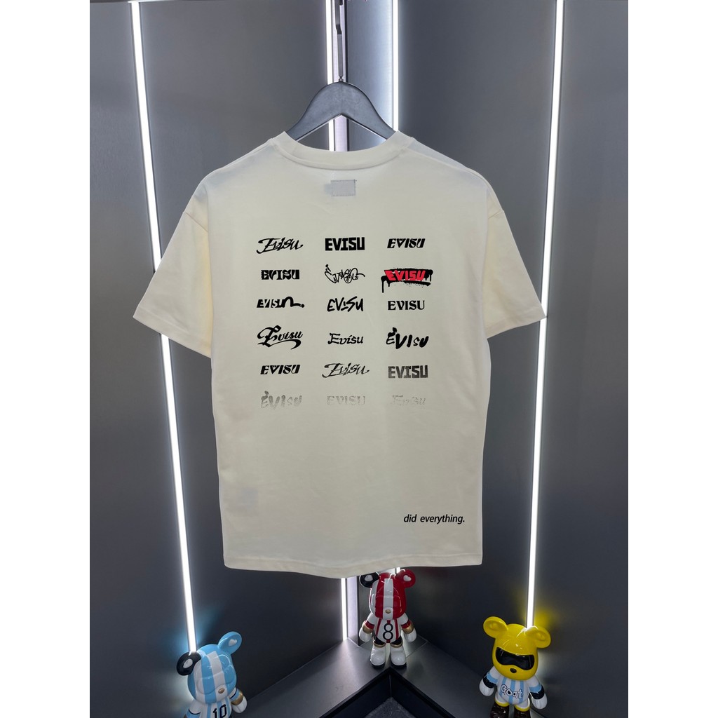 Evisu Evisu 2026 Phong Cách Mới Nhiều Thương Hiệu In Hình Áo Thun Cổ Tròn Tay Ngắn 1KH4