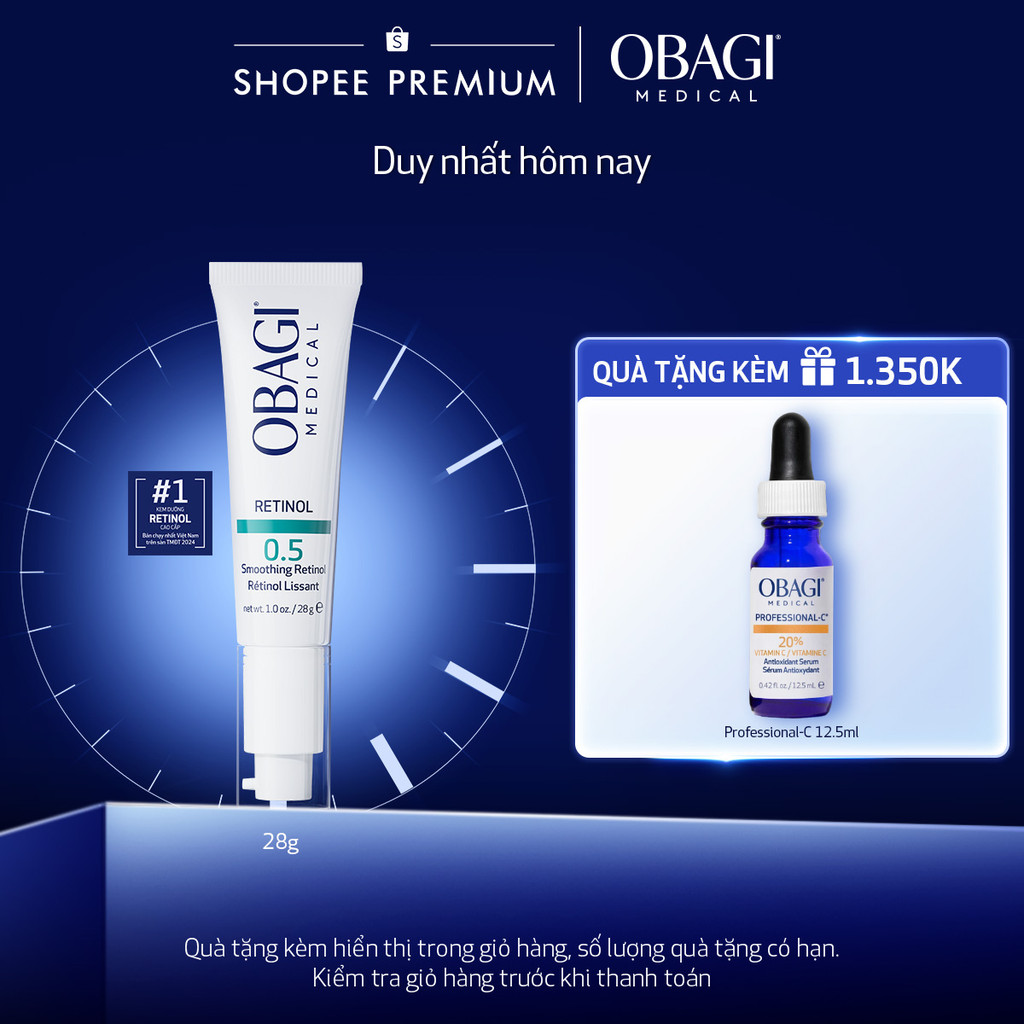 [Voucher SVIP 20%] Kem Chống Lão Hóa & Tái Tạo Da Obagi 360 Retinol 0.5 28g
