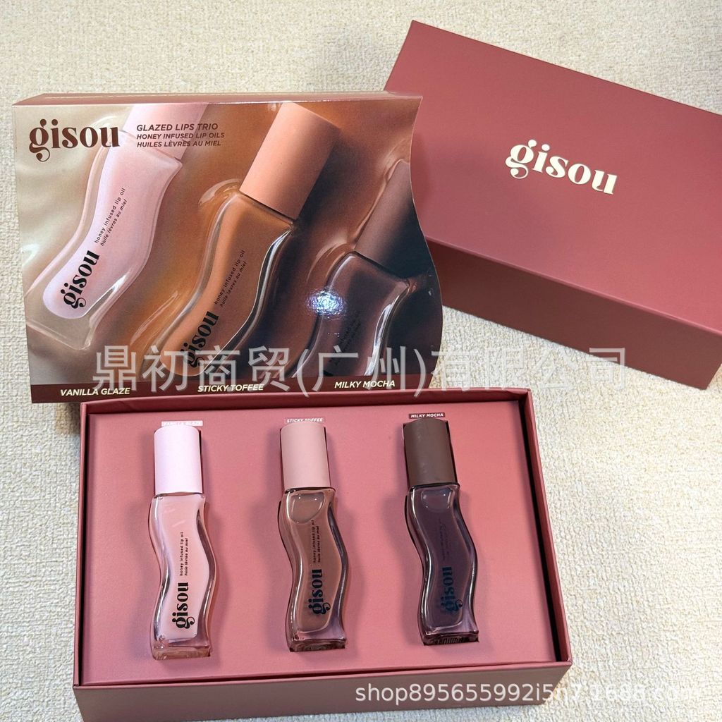 Gisou Lip Oil Dưỡng Ẩm Sửa Chữa Vanilla Toffee Milk 8ml Lip Glaze Bộ Ba Mảnh 26.5.22