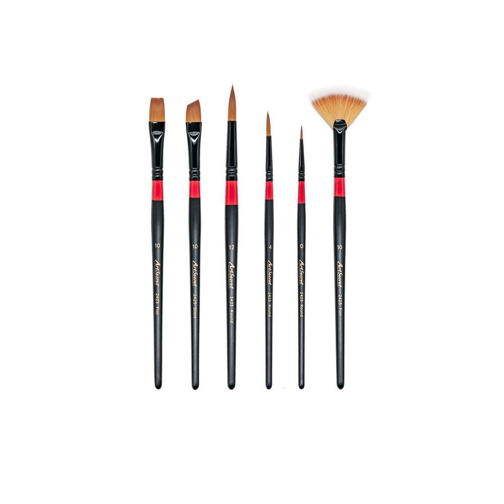 Artsecret Artsecret Brush Set 2423 Brush Painting Tool Sharp Flat Fan-Shaped Multi-Style 6 Painting 