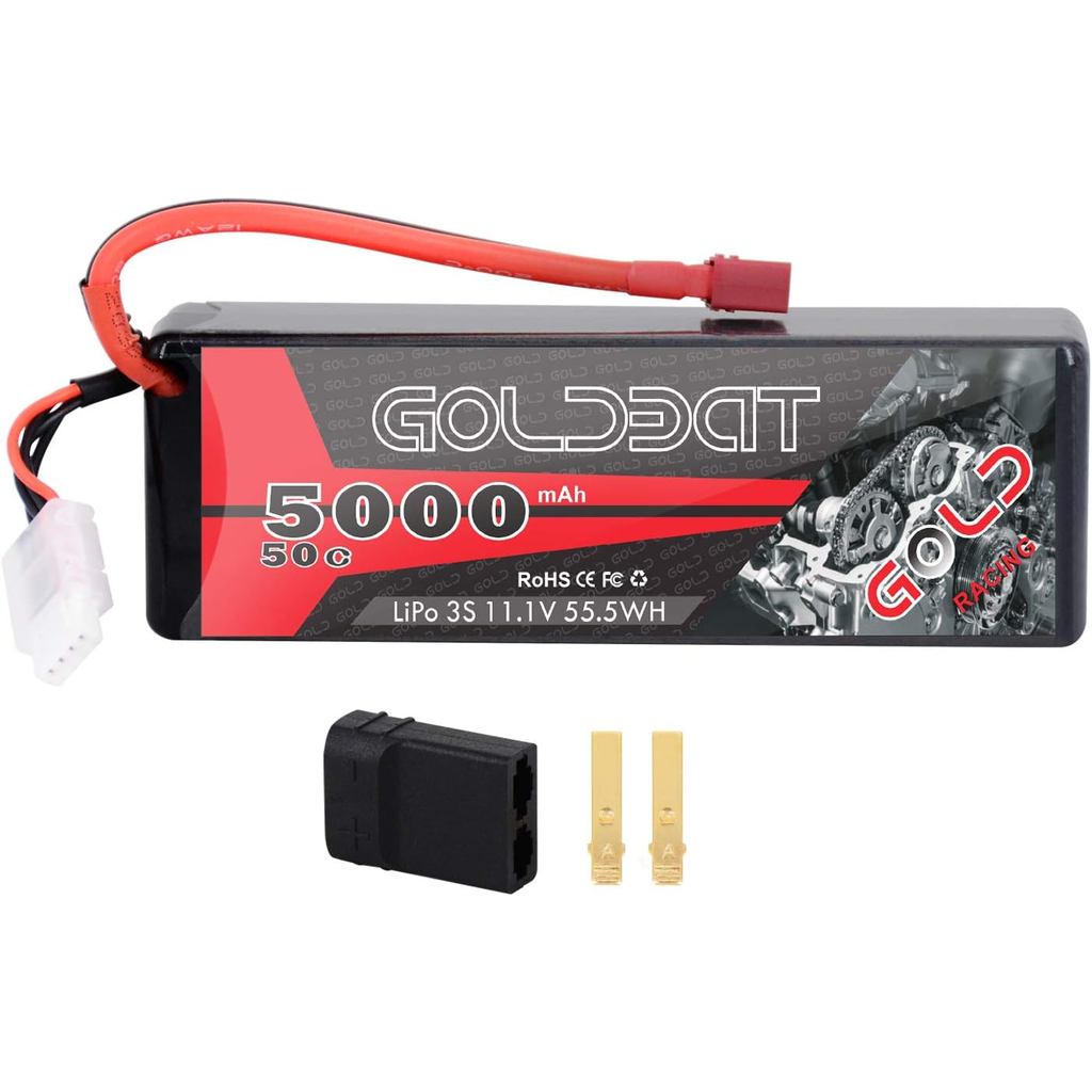 GOLDBAT 11.1V 5000mAh 3S 50C LiPo RC Pin Cứng Gói Có Đầu Nối T Cho Emax Trục RC Xe Tải Buggy Truggy 