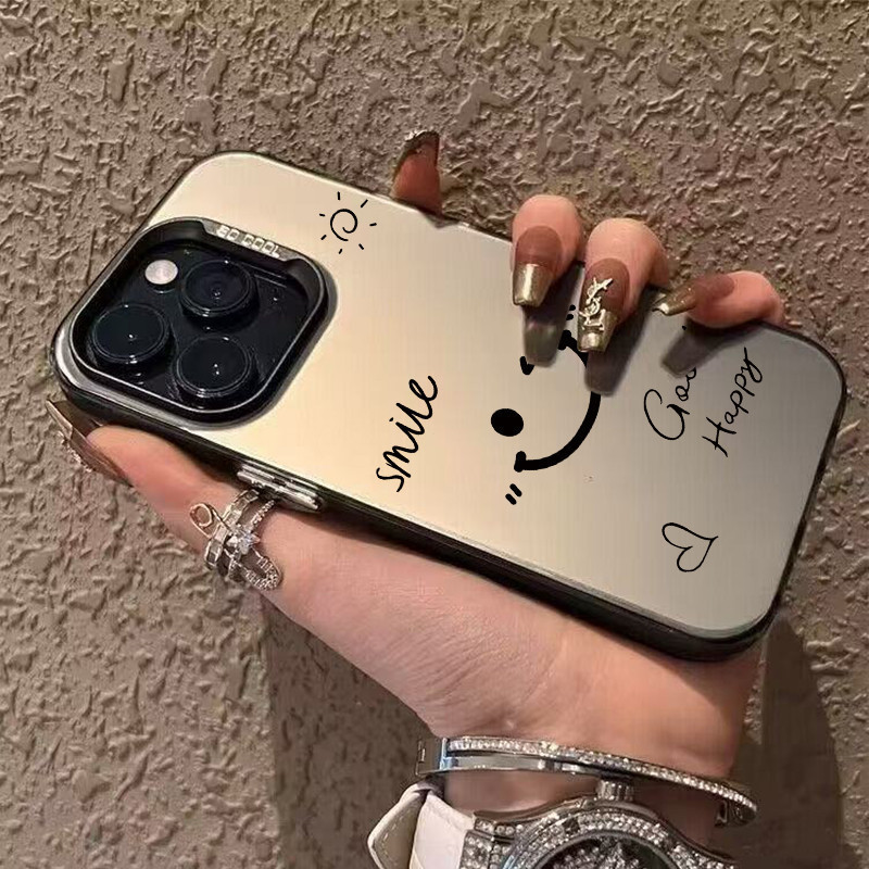 Ốp lưng chữ Good Happy tay viết, thiết kế tối giản chống trầy Bảo Vệ Camera Cấp iPhone 17/16/15/14/1