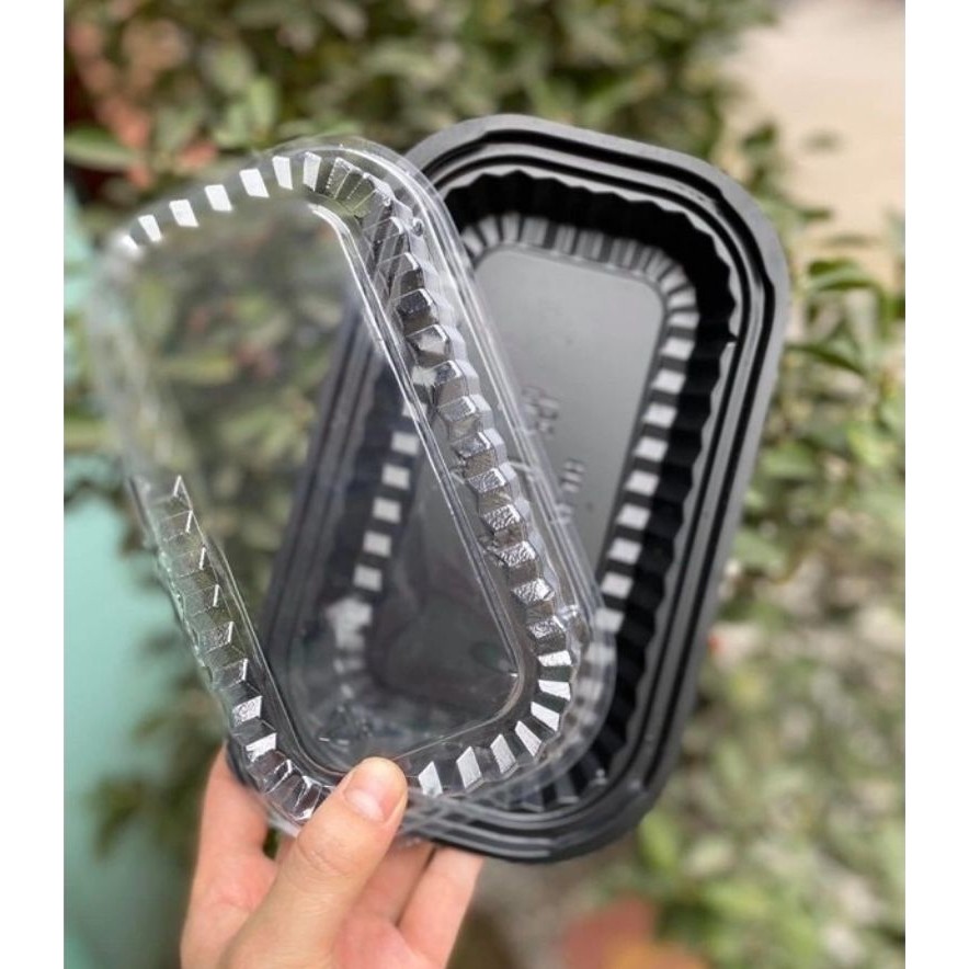 sỉ kiện 600 khay nhựa đế đen ht17 loại 1 ngăn . 2 ngăn kèm nắp ( loại chịu nhiệt tốt)