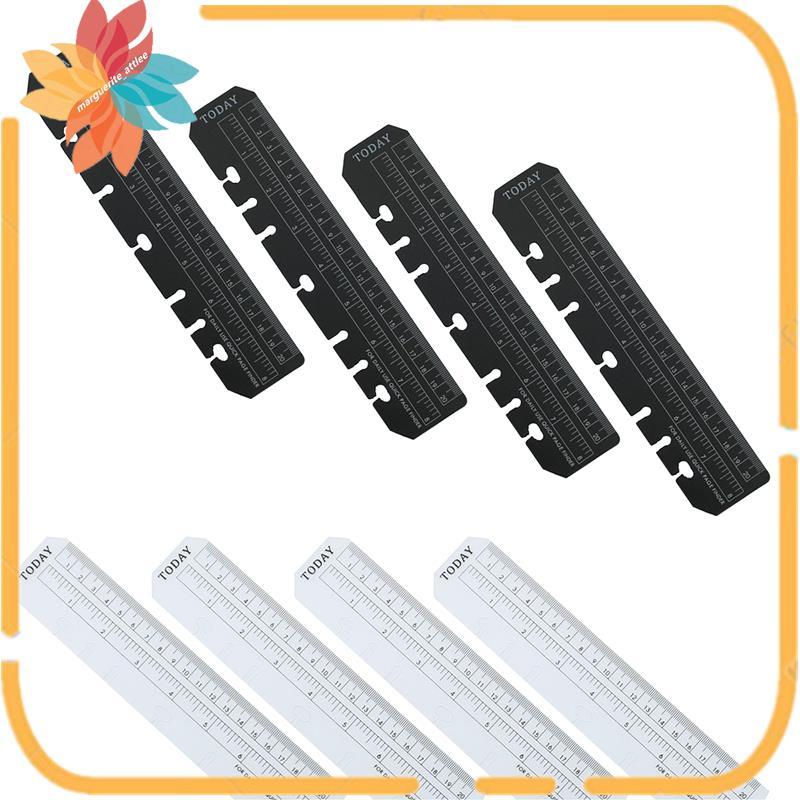 8 Gói Thước Đo Nhựa Quick Page Finder Page Marker Pouch PVC Bookmark Thước Cho 6 Lỗ Chất Kết Dính No