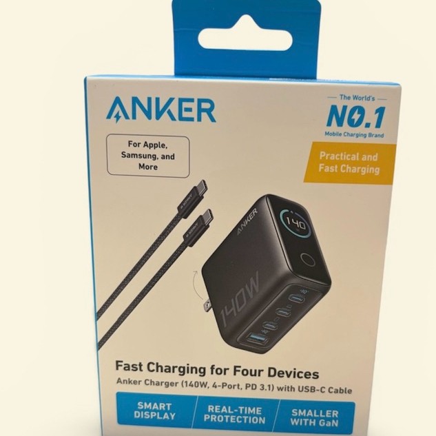 Bộ sạc nhanh 4 cổng USB Type-C 140W Anker Zolo B2697 kèm Cáp Type C - Type C