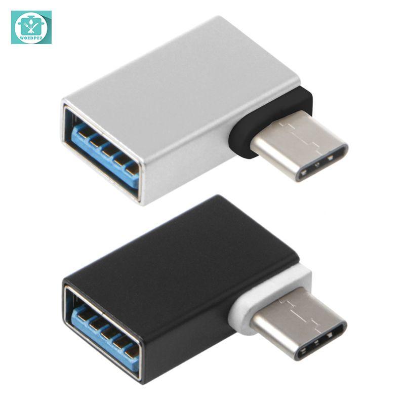90 Degree Type C To USB 3.0 Female Data OTG Converter For  Android Phone