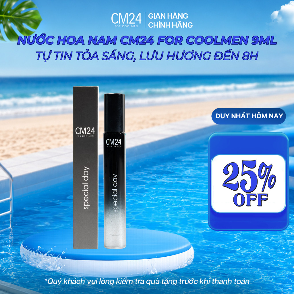 Nước Hoa Nam CM24 for Coolmen Special Day Ngọt Ngào Nam Tính 3 Tầng Hương Thơm 9ml