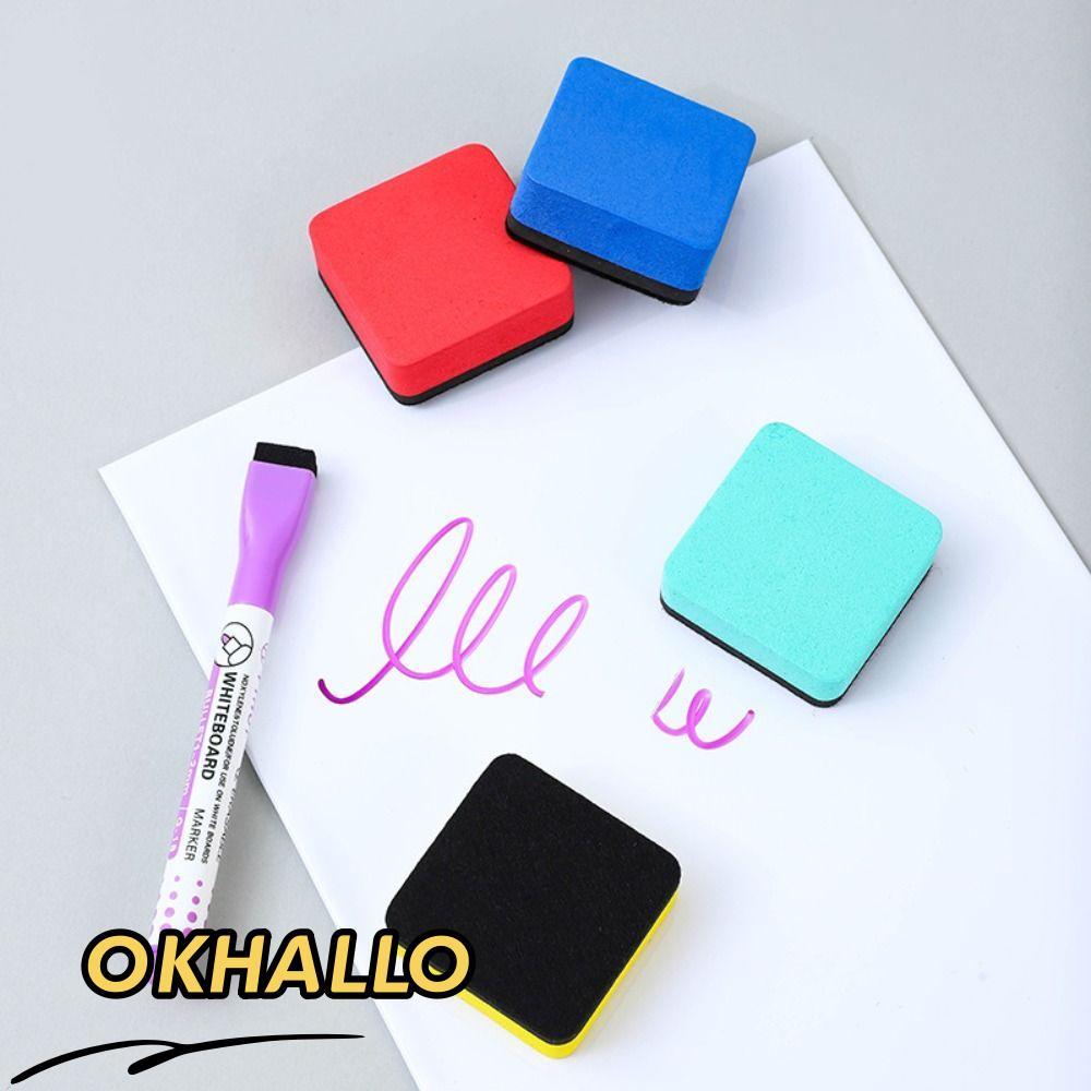 OKHALLO Whiteboard Dry Eraser, Square Multi-color Whiteboard Eraser, Portable Marker Cleaner School 